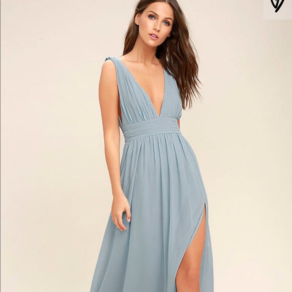 NIB/NWT Lulu’s Heavenly Hues Light Blue Maxi Dress